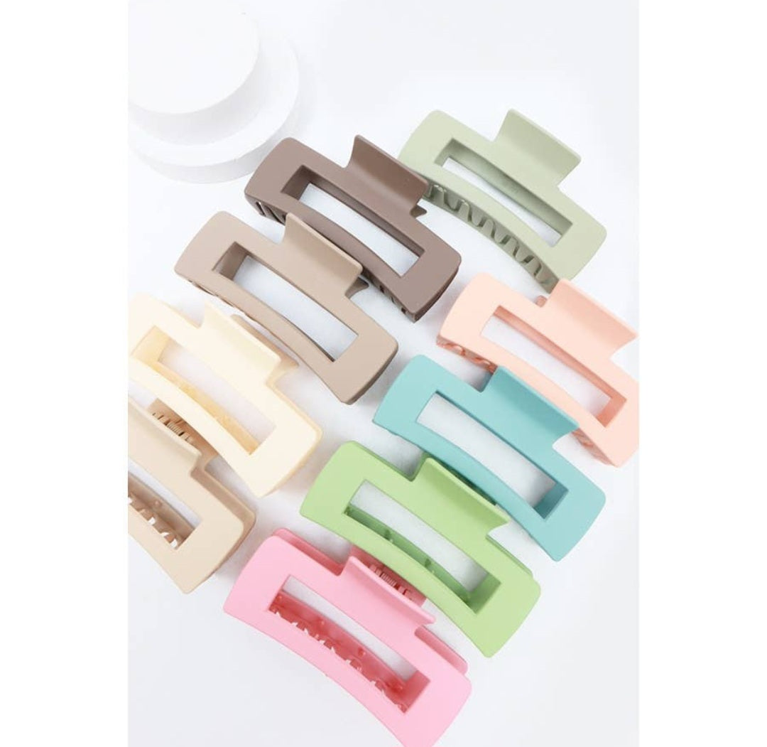 Matte Large Cut Out Rectangle Claw Clip