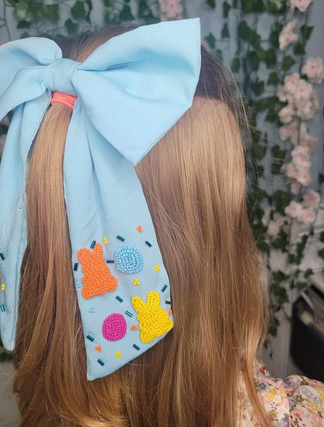 Easter Beaded Alligator Clip Hair Bow