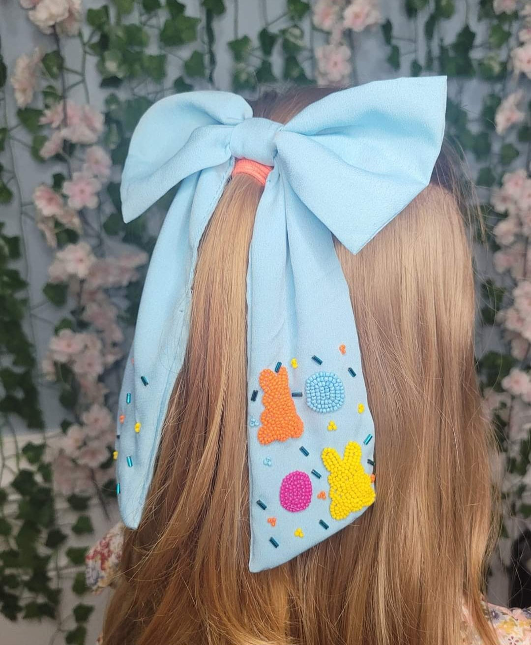 Easter Beaded Alligator Clip Hair Bow