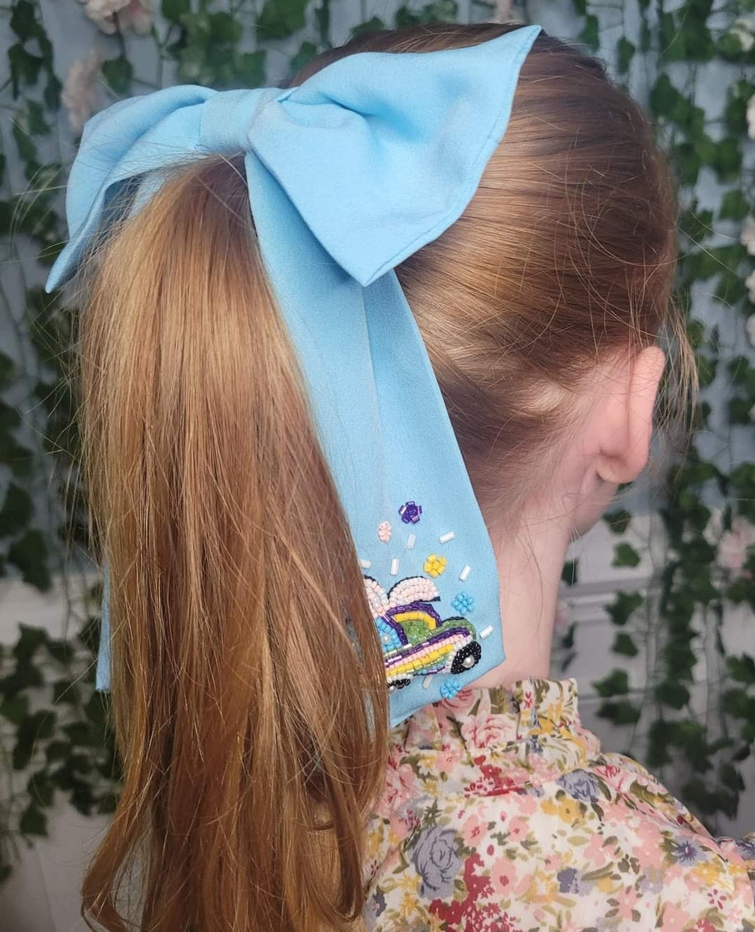 Easter Beaded Alligator Clip Hair Bow
