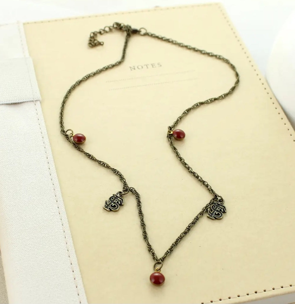 18"-20" Vintage Logo & Enamel Dot Necklace