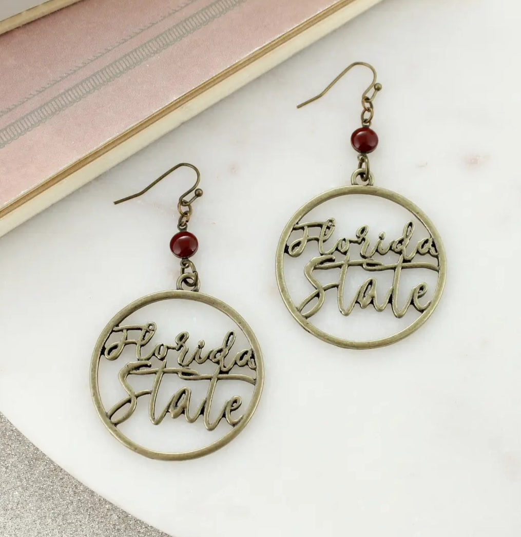 Vintage Style Cutout Team Slogan Earrings