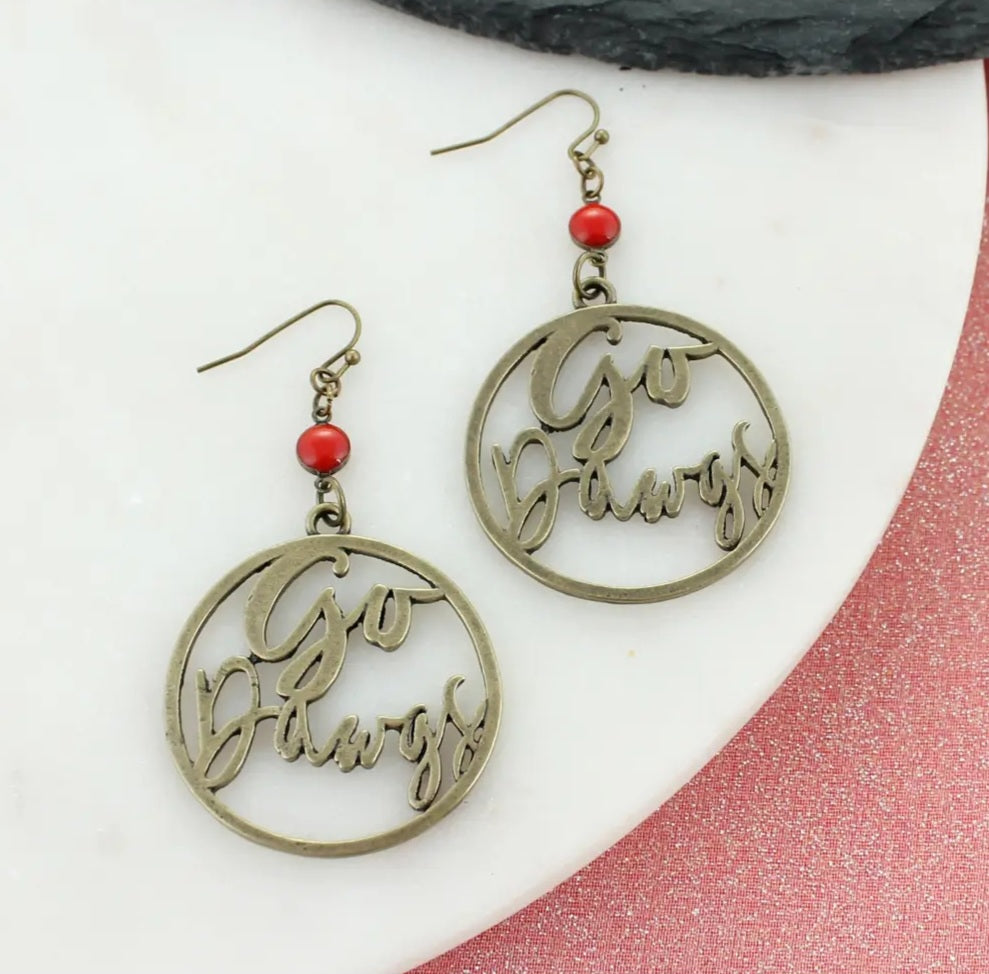 Vintage Style Cutout Team Slogan Earrings
