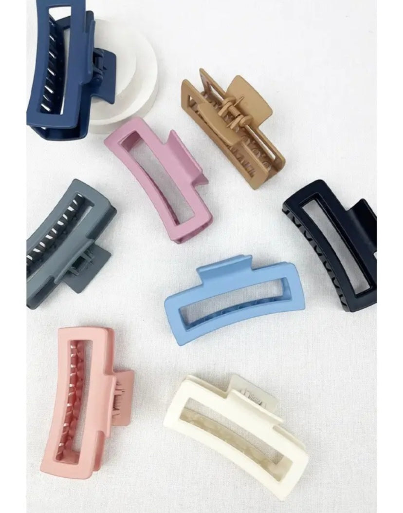 Matte Large Cut Out Rectangle Claw Clip