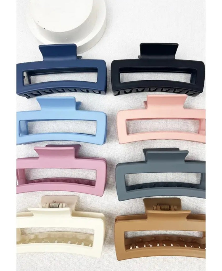 Matte Large Cut Out Rectangle Claw Clip