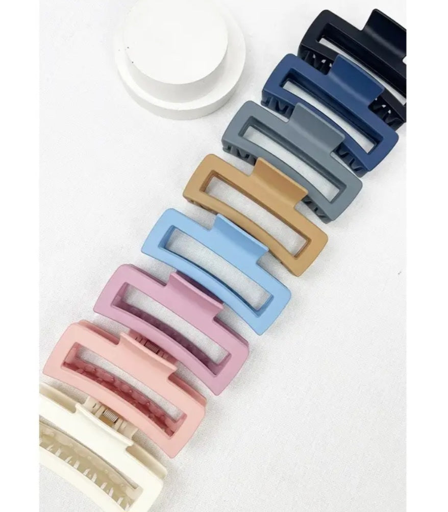 Matte Large Cut Out Rectangle Claw Clip