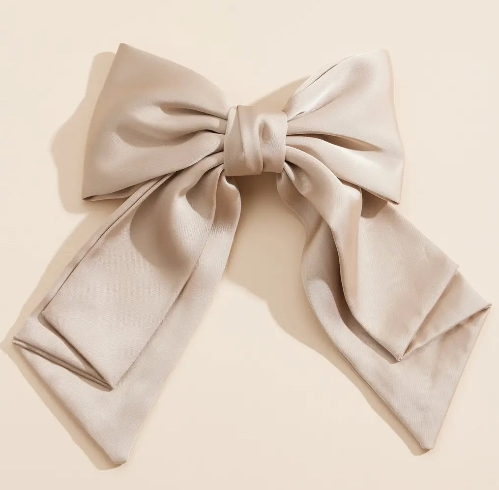 Solid Satin Bow Clip