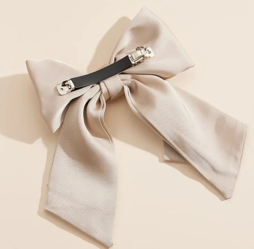 Solid Satin Bow Clip