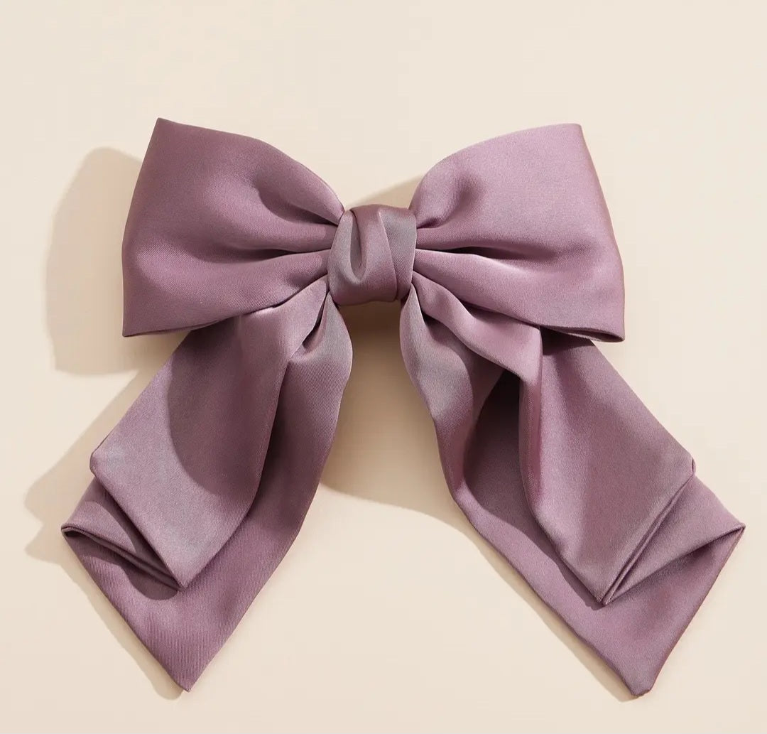 Solid Satin Bow Clip