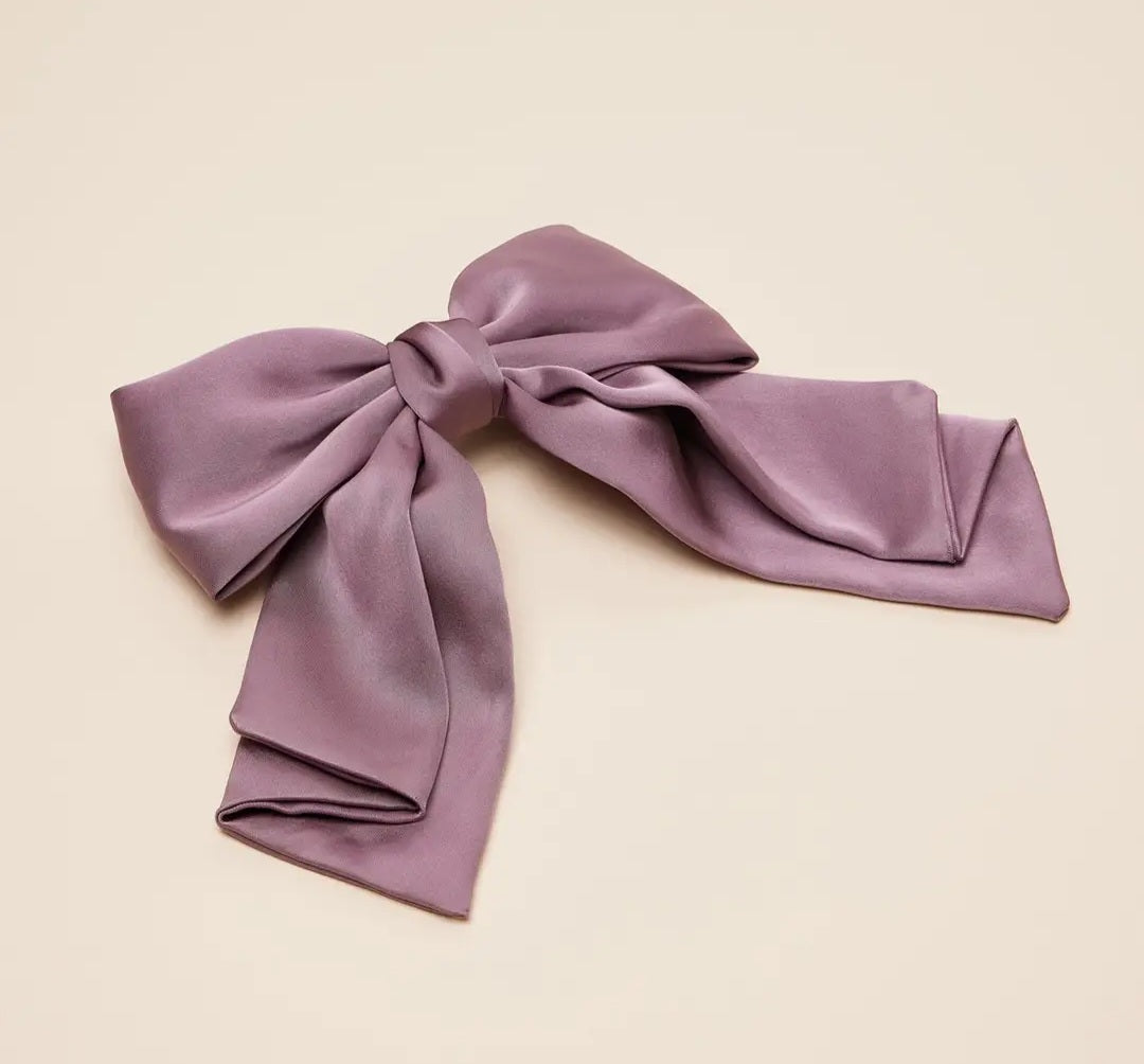 Solid Satin Bow Clip
