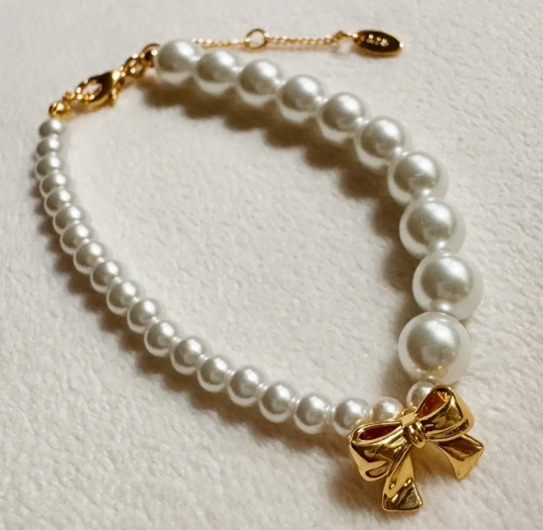 Dangle Bow Pearl Bracelet