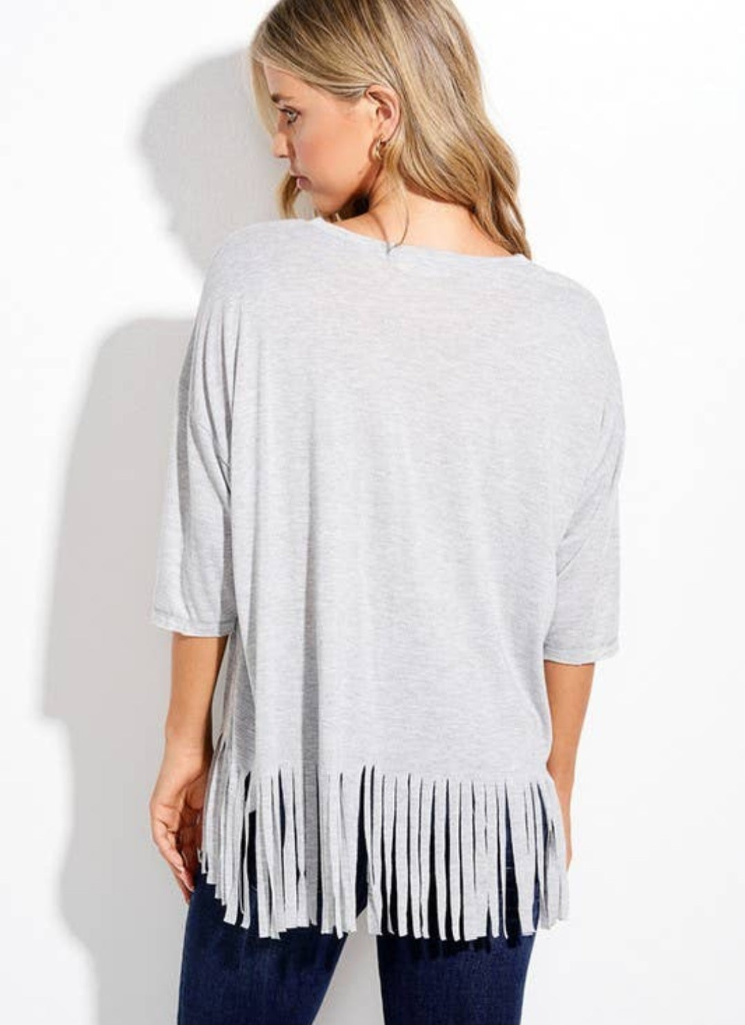 Leopard Cactus Fringe Short Sleeve Top