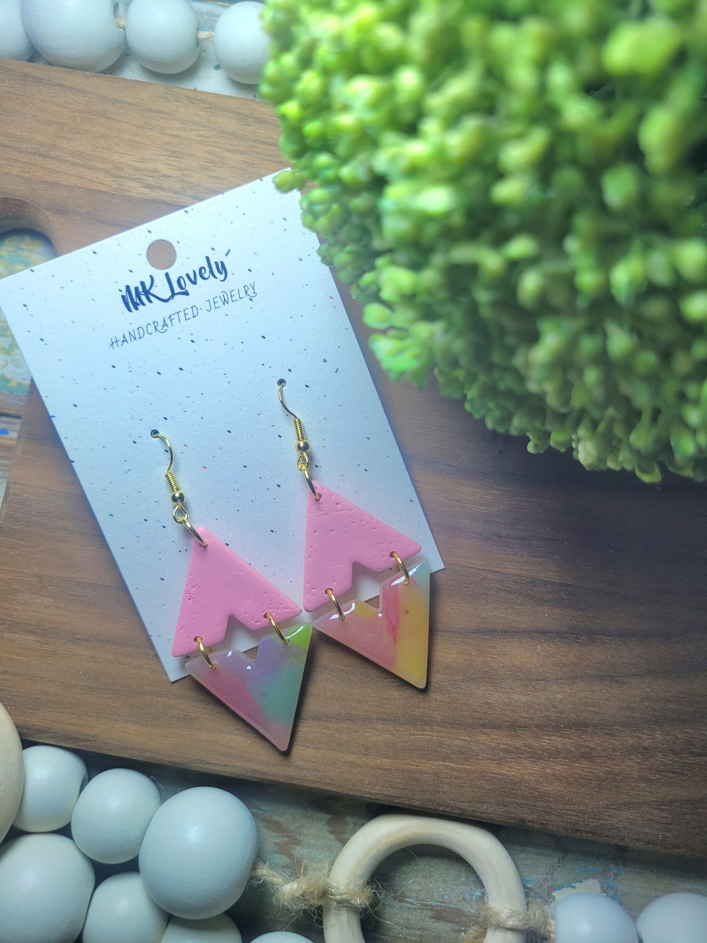 Translucent Abstract Diamond Dangles