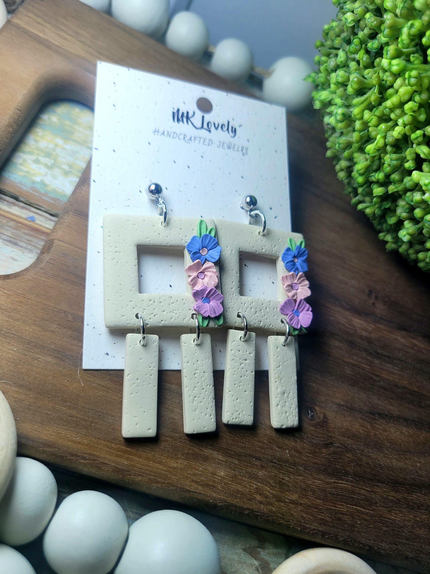 Square Floral Dangles