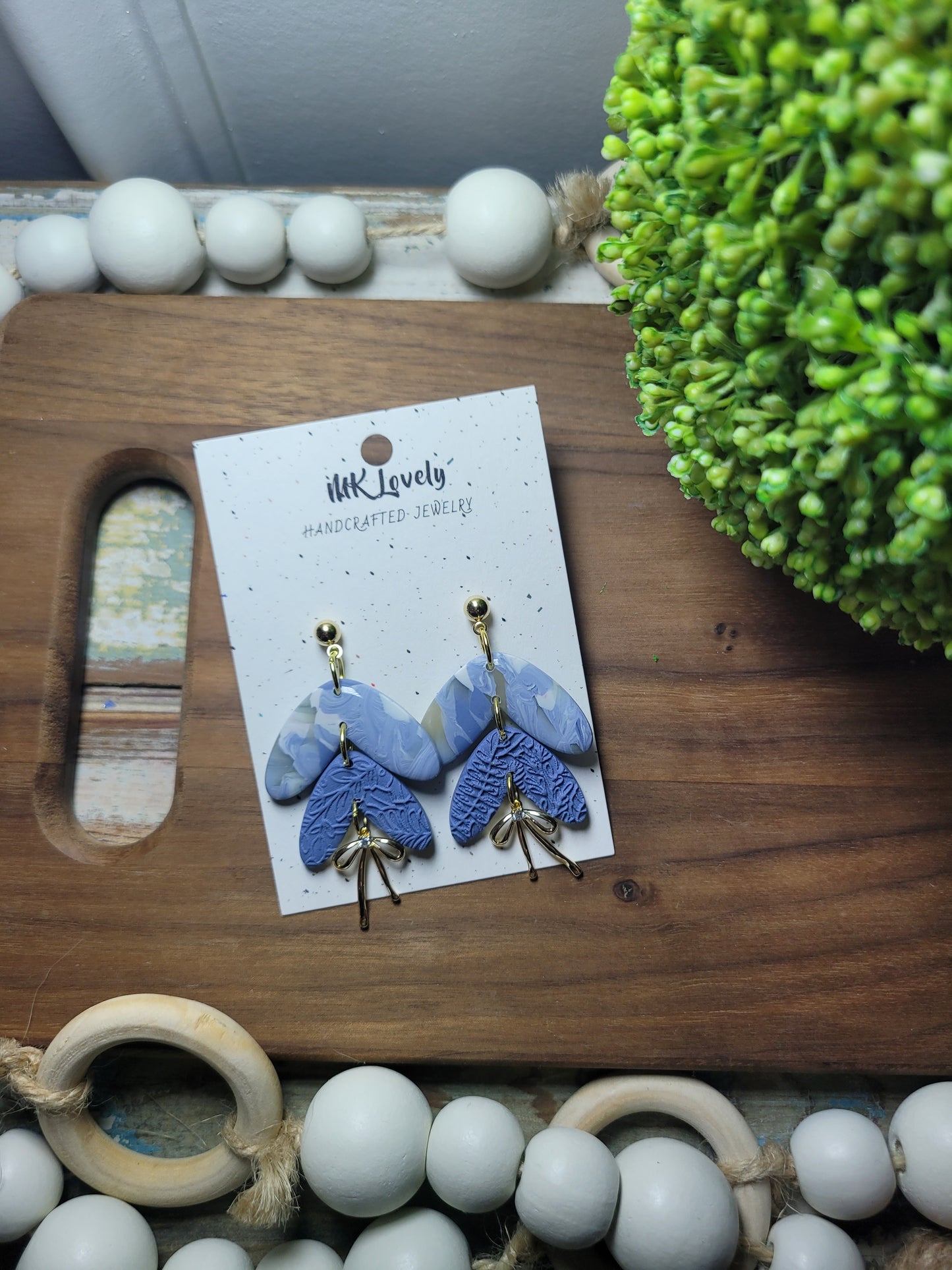 Marbled Blue Bow Drops