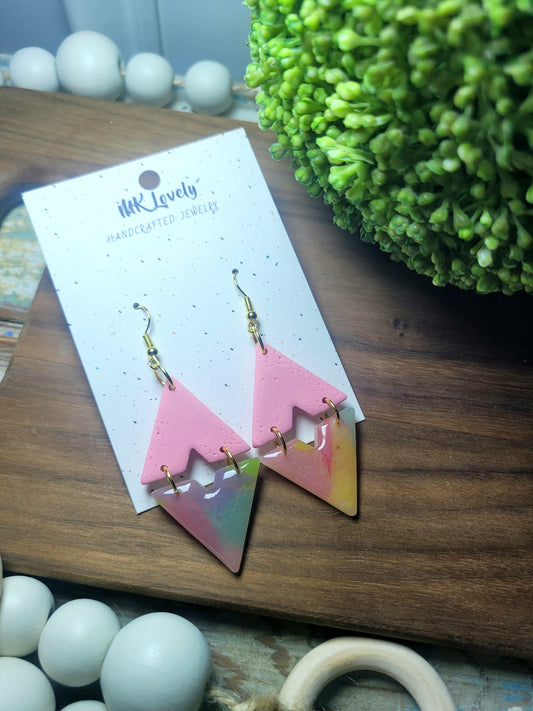 Translucent Abstract Diamond Dangles