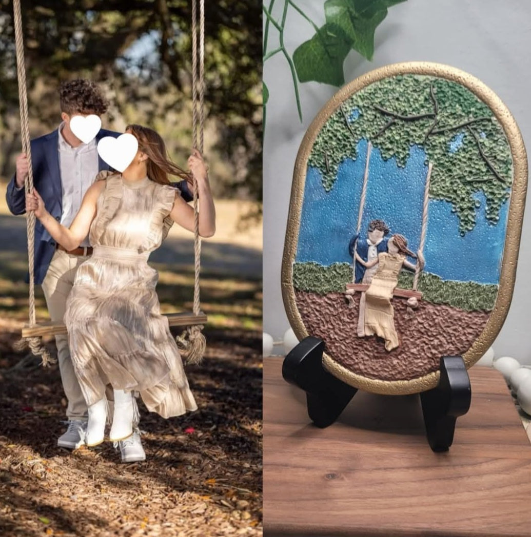 Handmade Polymer Clay Faceless Portraits