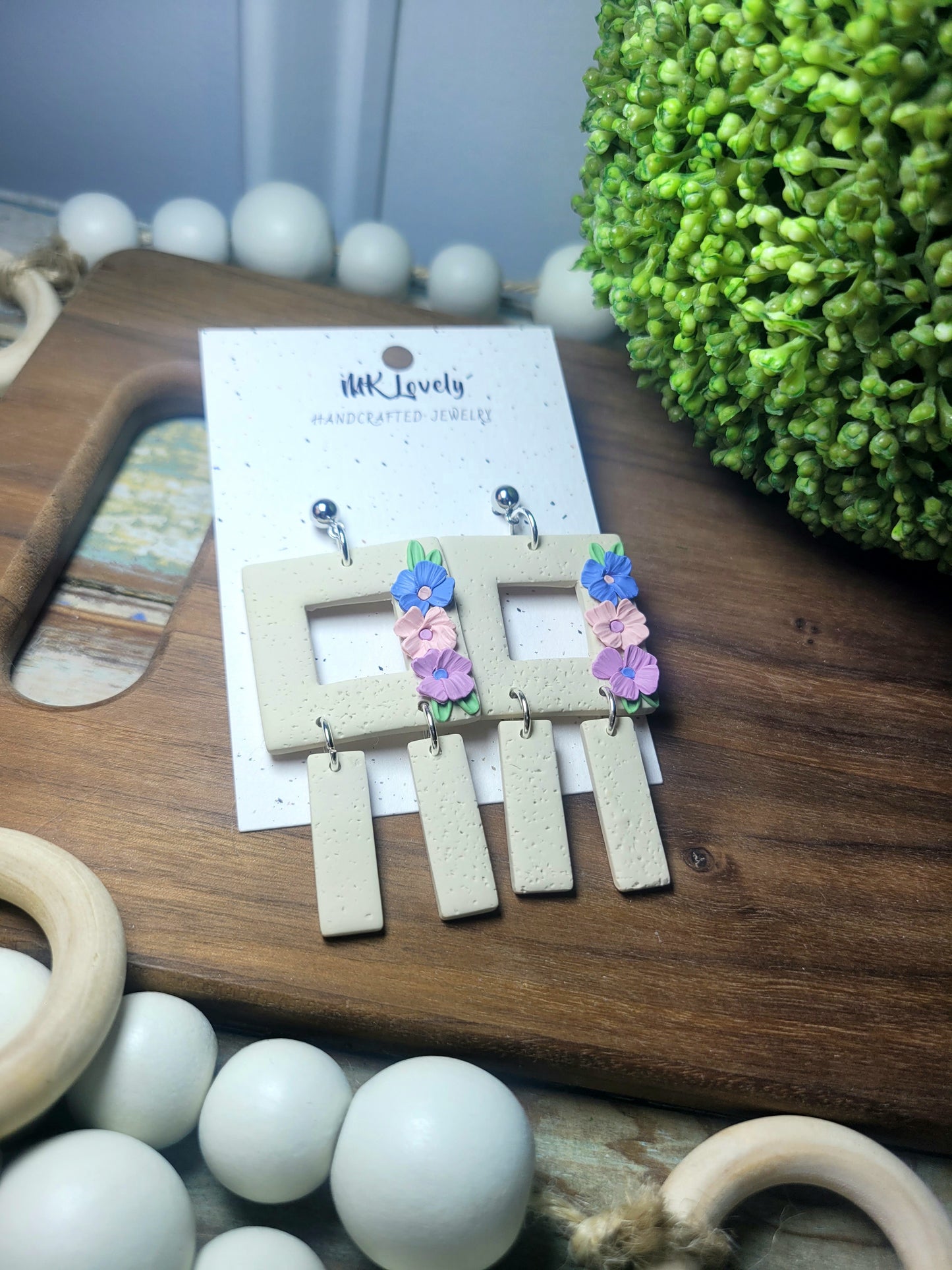 Square Floral Dangles