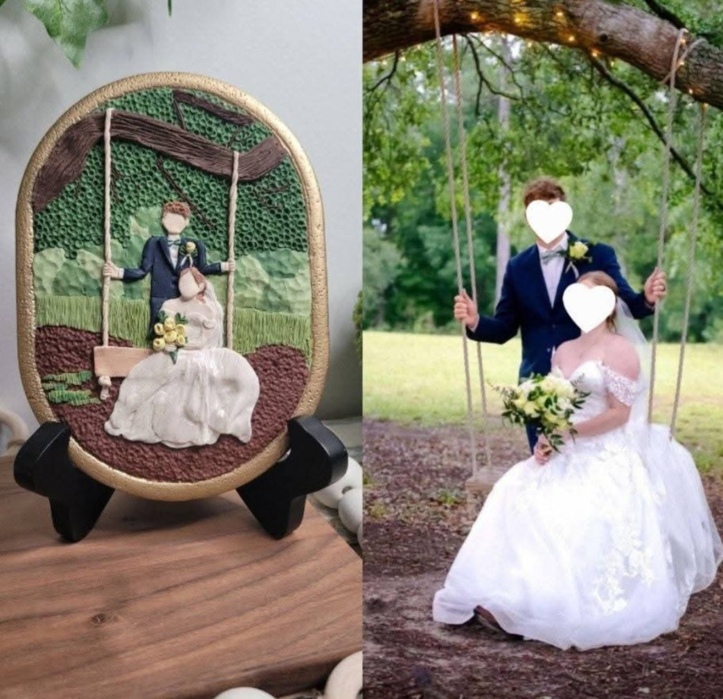 Handmade Polymer Clay Faceless Portraits