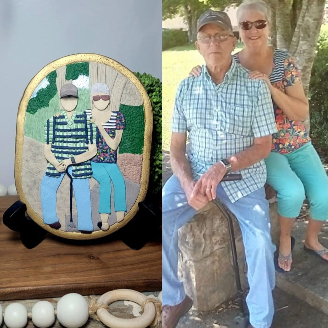 Handmade Polymer Clay Faceless Portraits