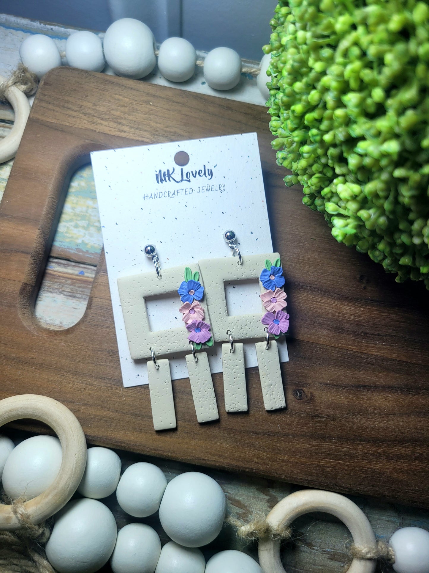 Square Floral Dangles