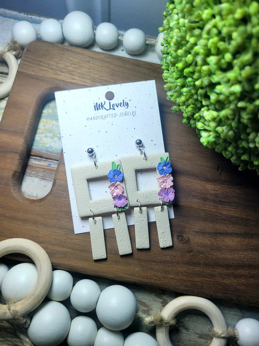 Square Floral Dangles