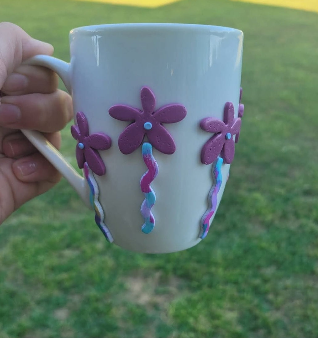 Polymer Clay Decorated Mugs