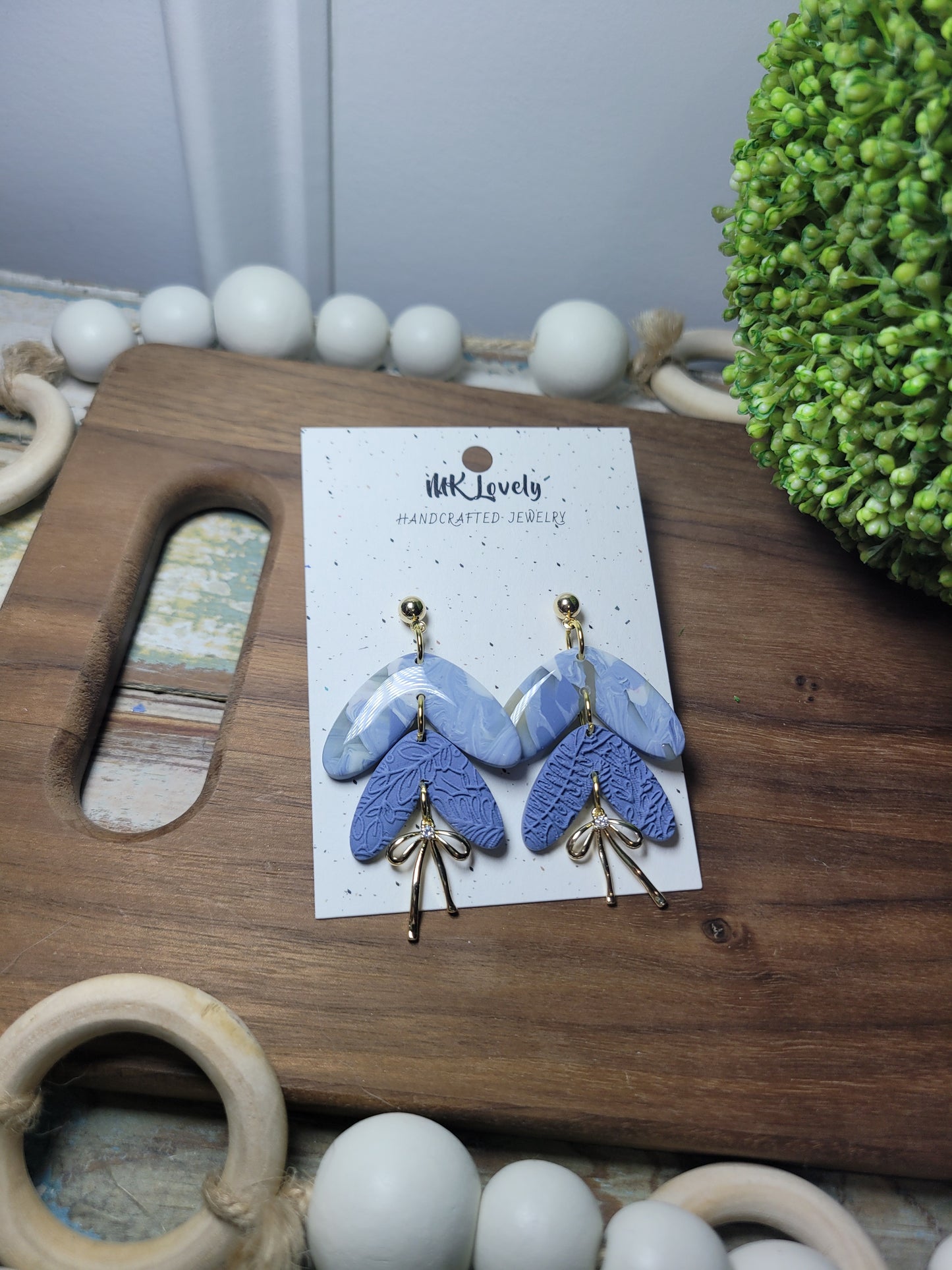 Marbled Blue Bow Drops