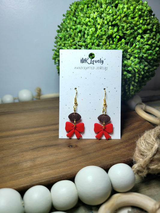 Colored Football Bow Dangles