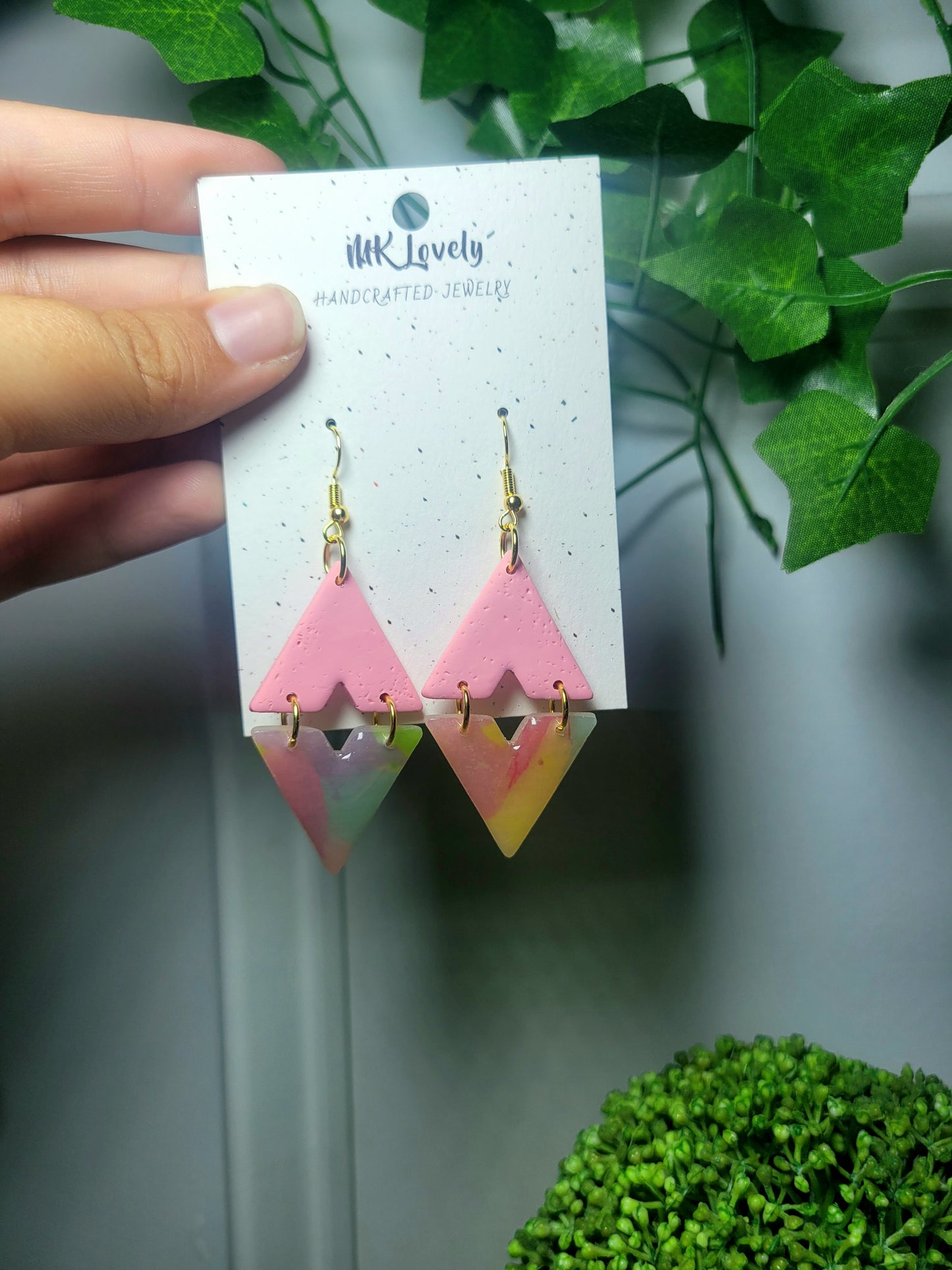 Translucent Abstract Diamond Dangles