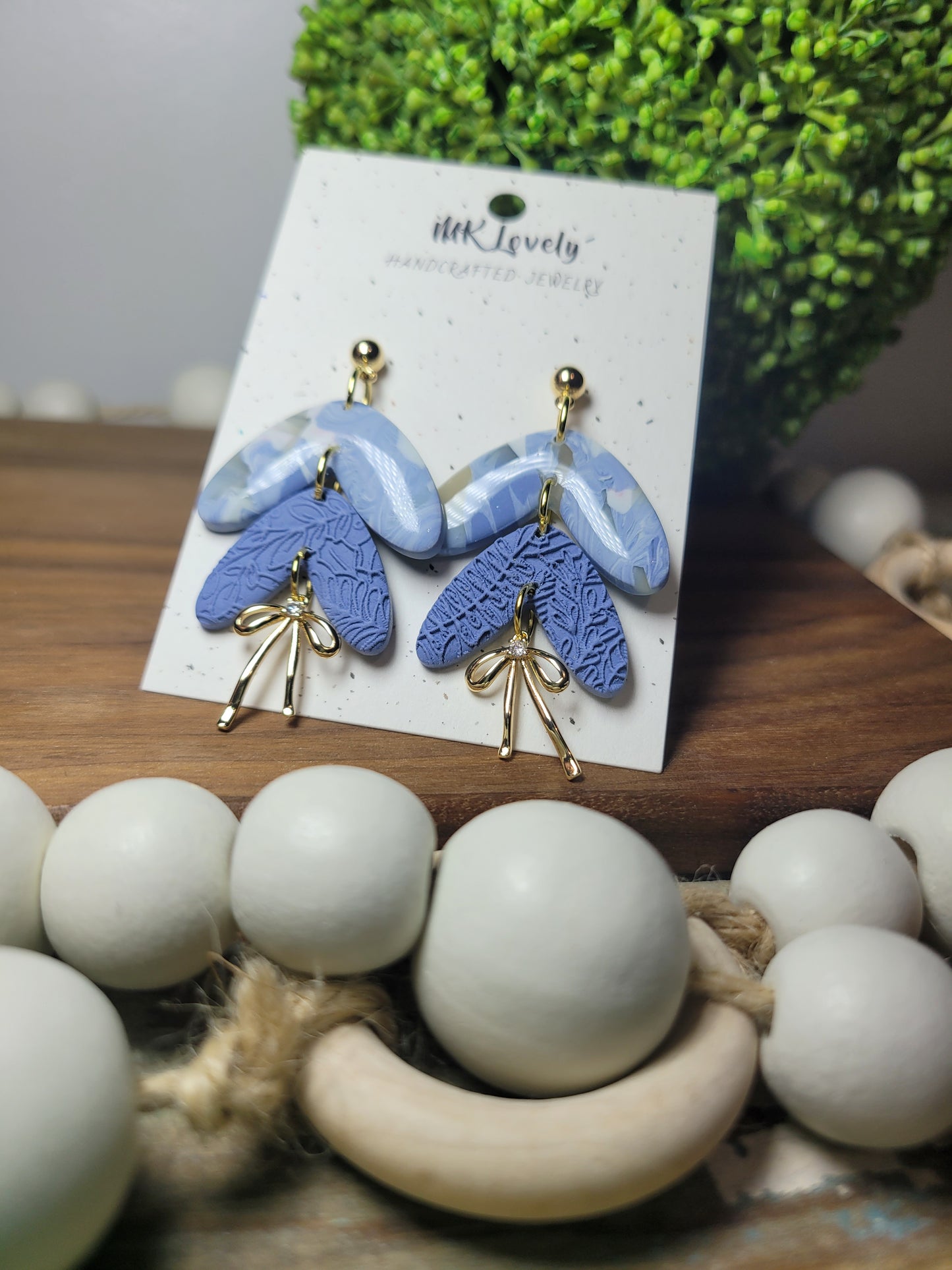 Marbled Blue Bow Drops
