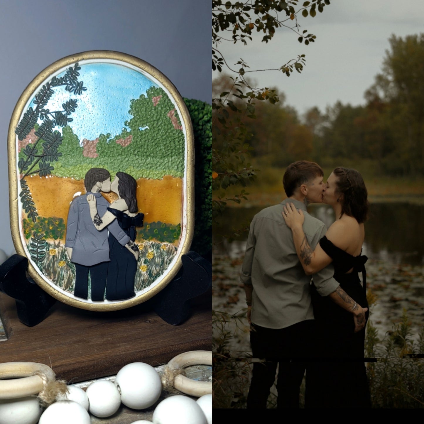 Handmade Polymer Clay Faceless Portraits