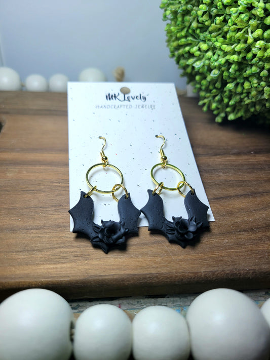 Black Bat Earrings