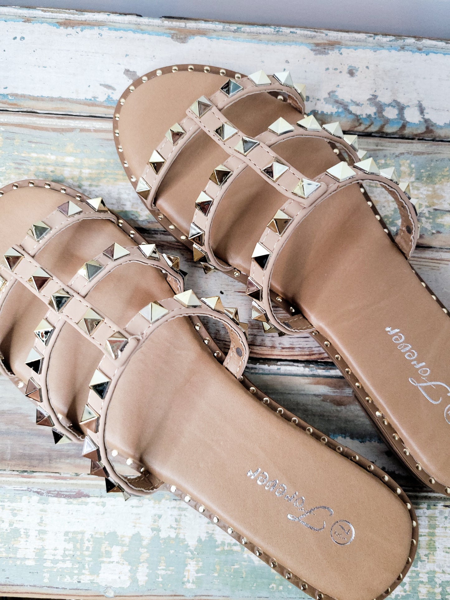 Taupe Stud Detailed Sandal