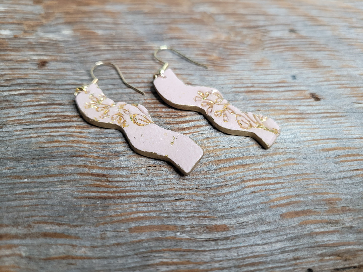 Blush Gold Foil Flower Drops