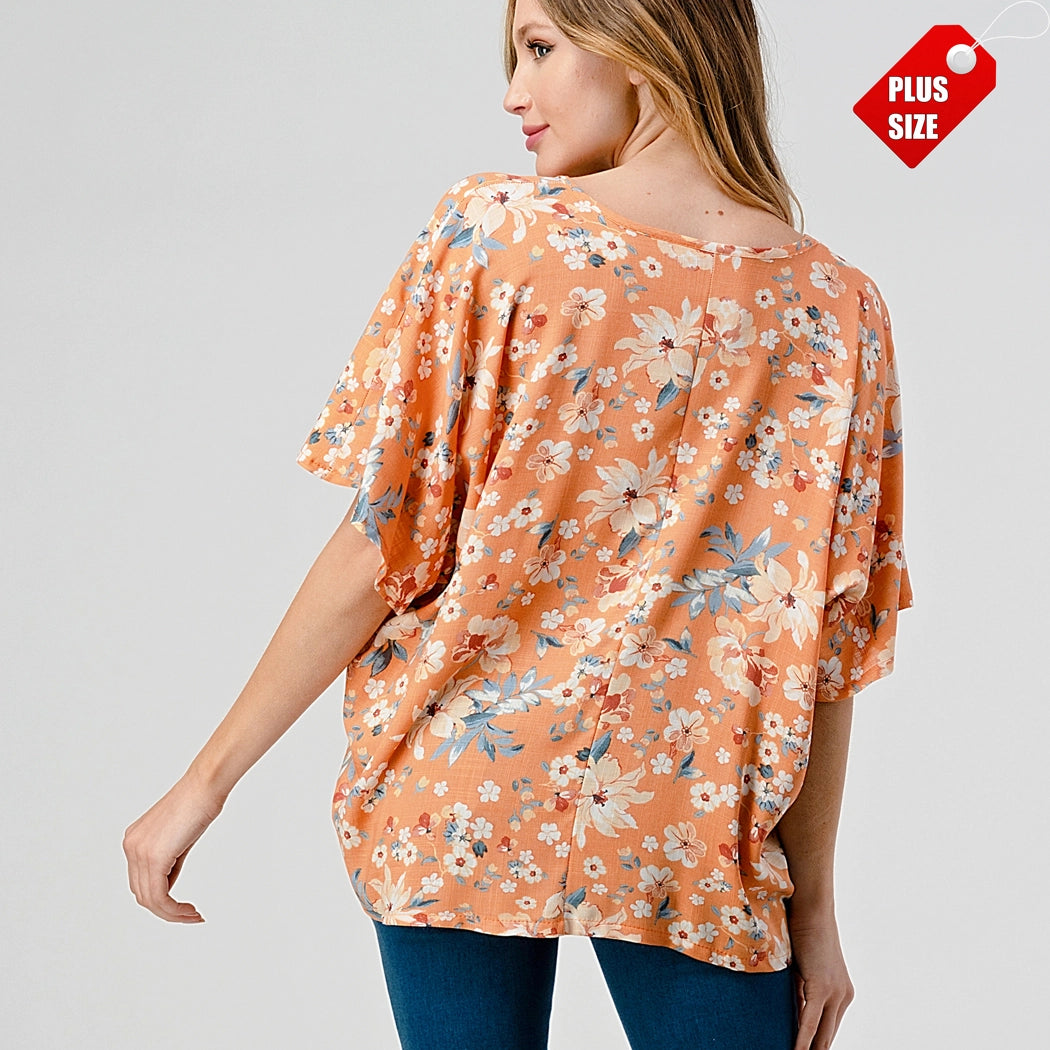 Floral Keyhole Tie Bottom Top