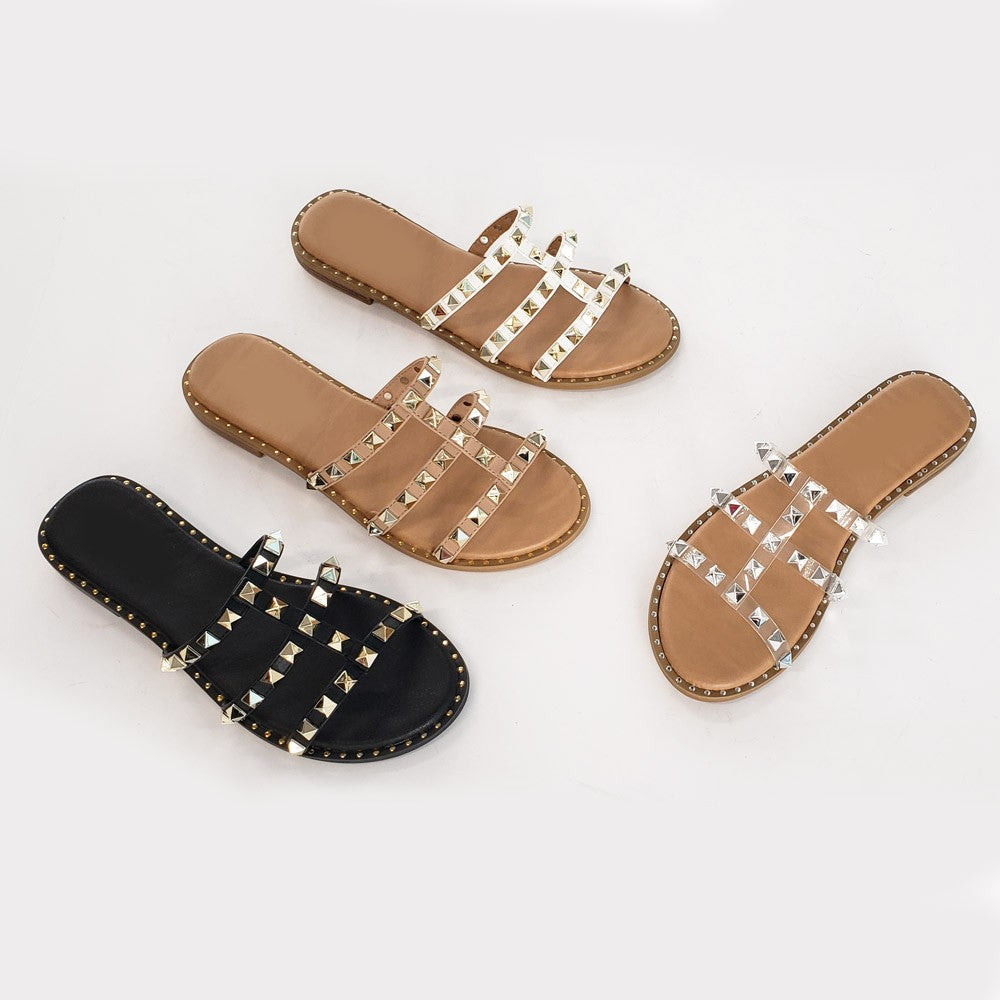 Taupe Stud Detailed Sandal
