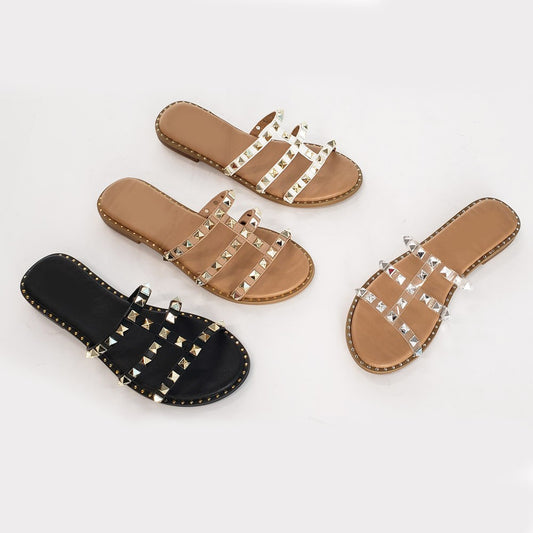 Taupe Stud Detailed Sandal